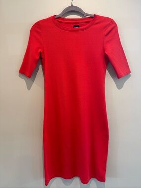 GAP Bright Red Crewneck Tee Dress